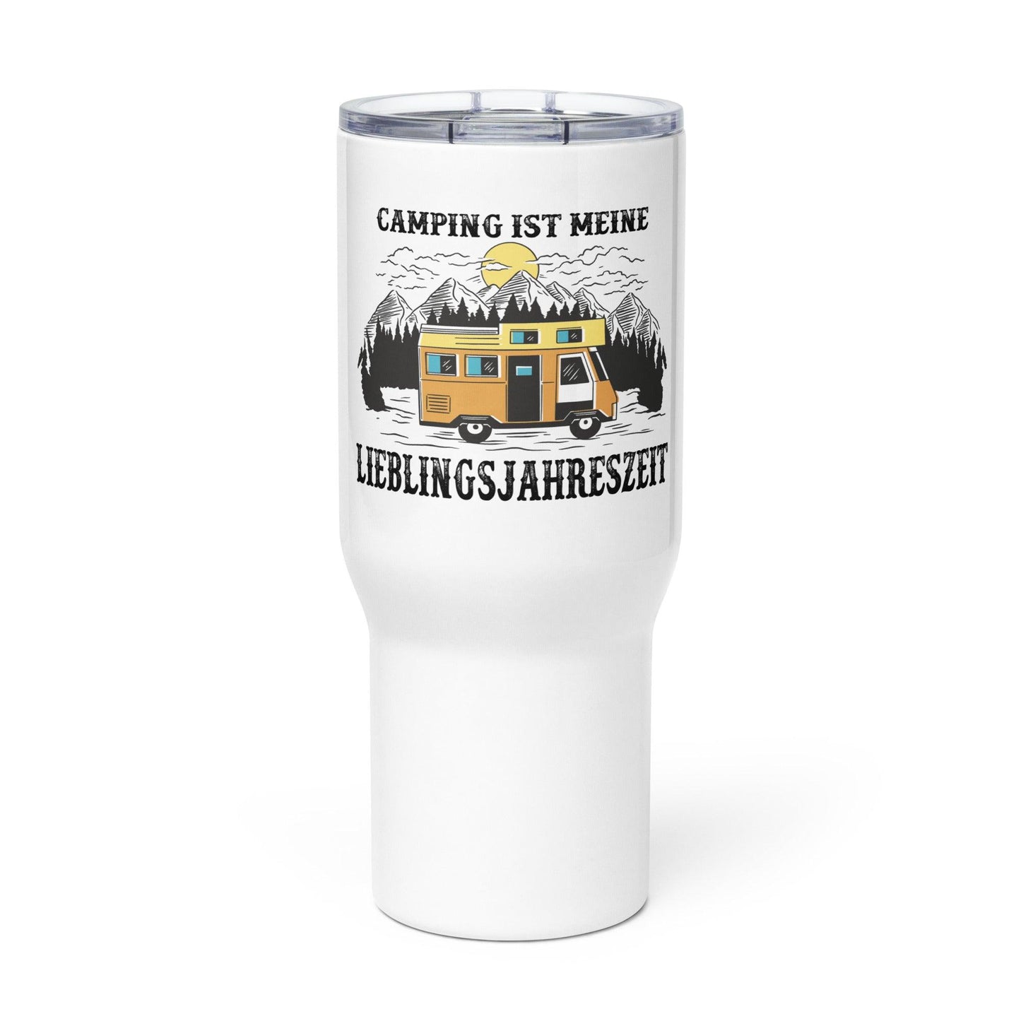 campen ist meine lieblingsjahreszeit - reisebecher mit griff - moando-shop - reisebecher