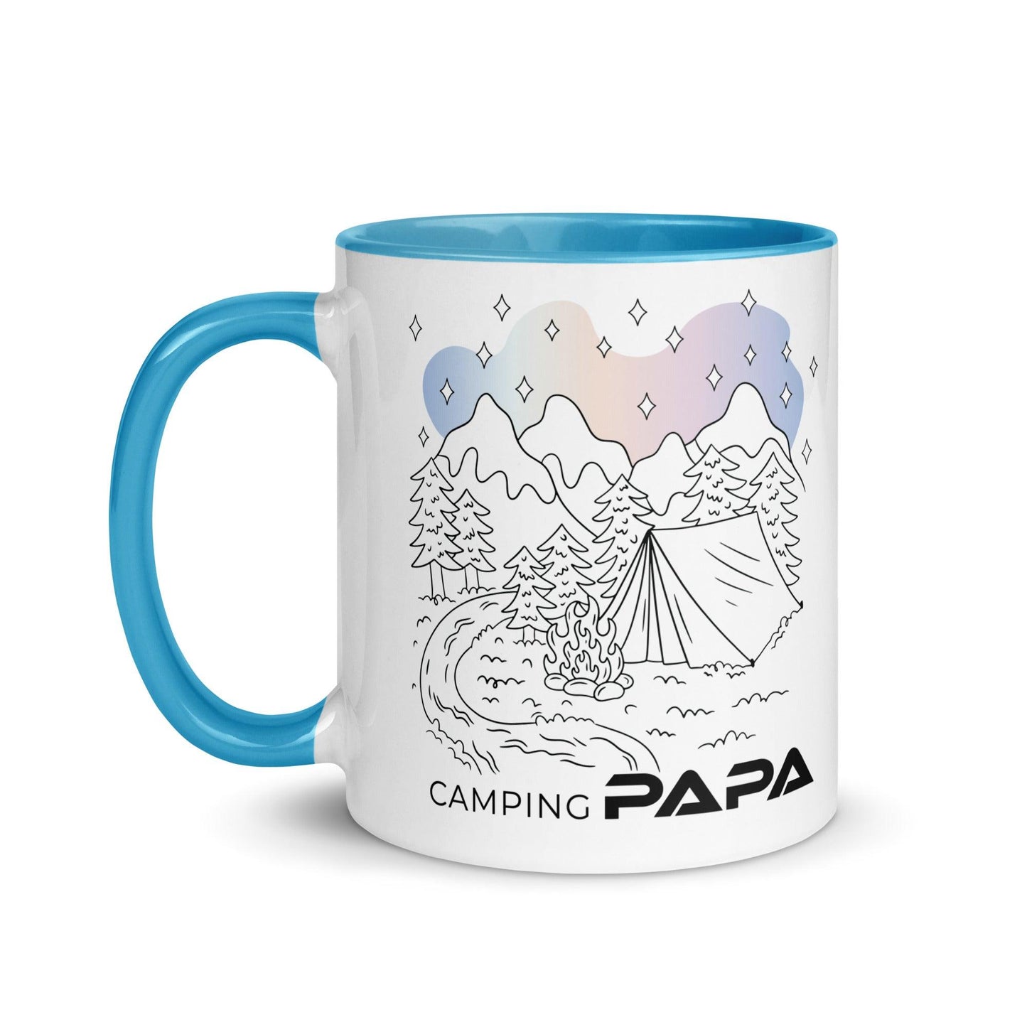 camping papa - tasse mit farbiger innenseite - moando-shop - tassen