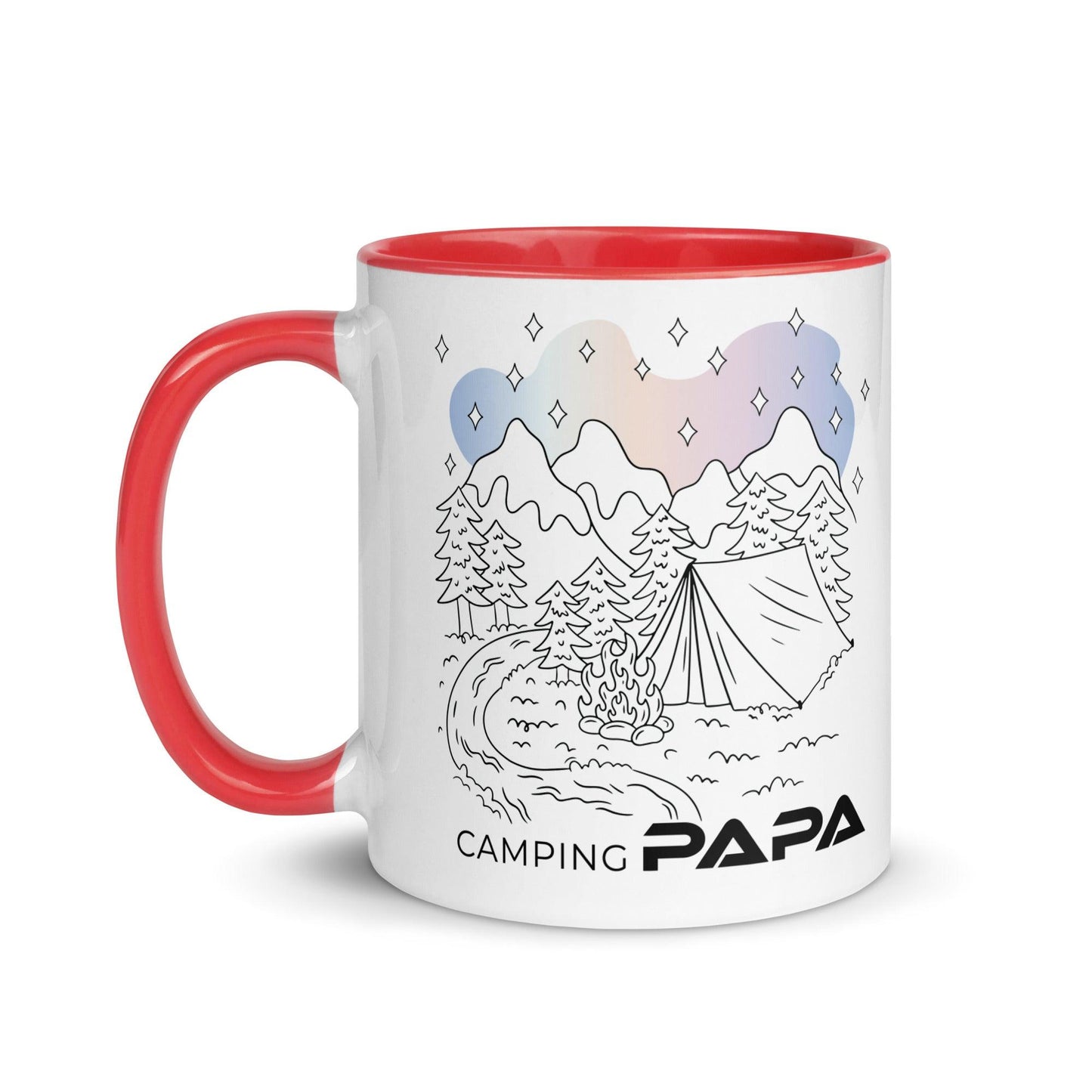 camping papa - tasse mit farbiger innenseite - moando-shop - tassen