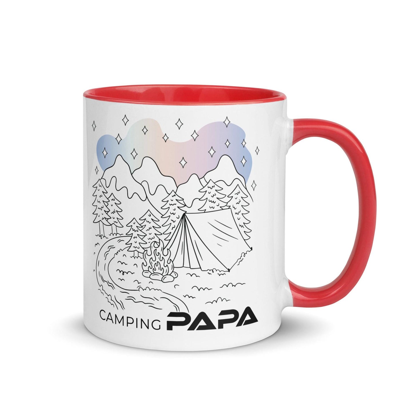 camping papa - tasse mit farbiger innenseite - moando-shop - tassen