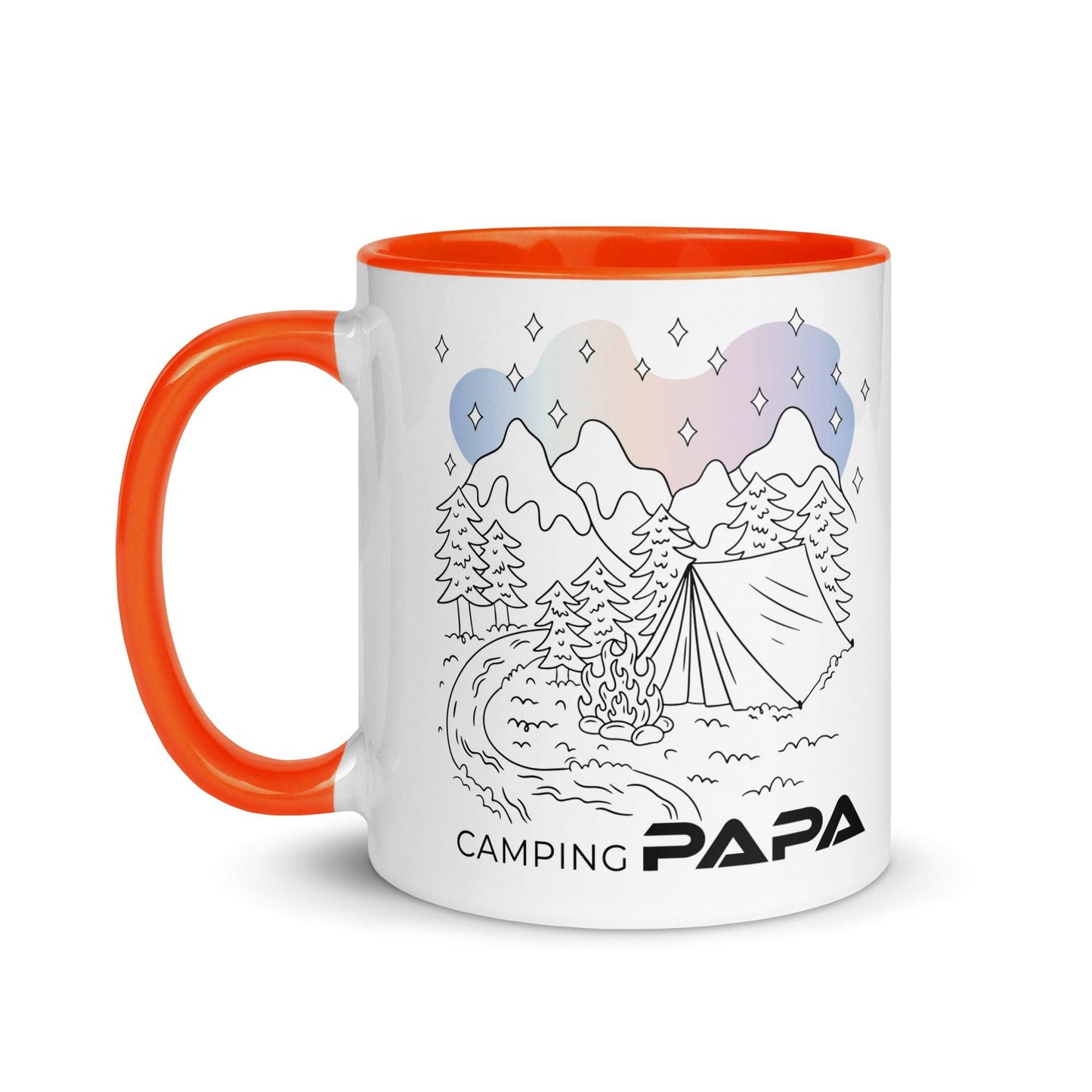 camping papa - tasse mit farbiger innenseite - moando-shop - tassen