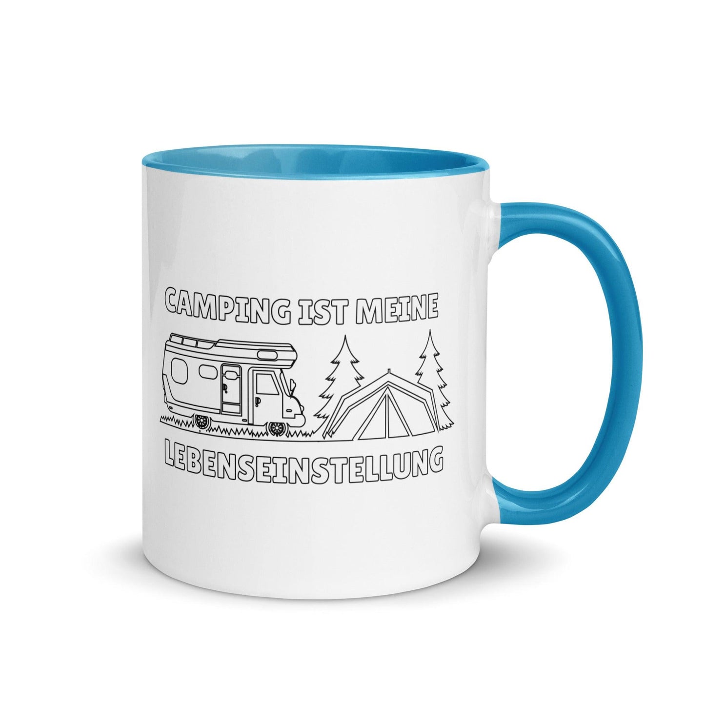 camping ist meine lebenseinstellung - tasse mit farbiger innenseite - moando-shop - tassen