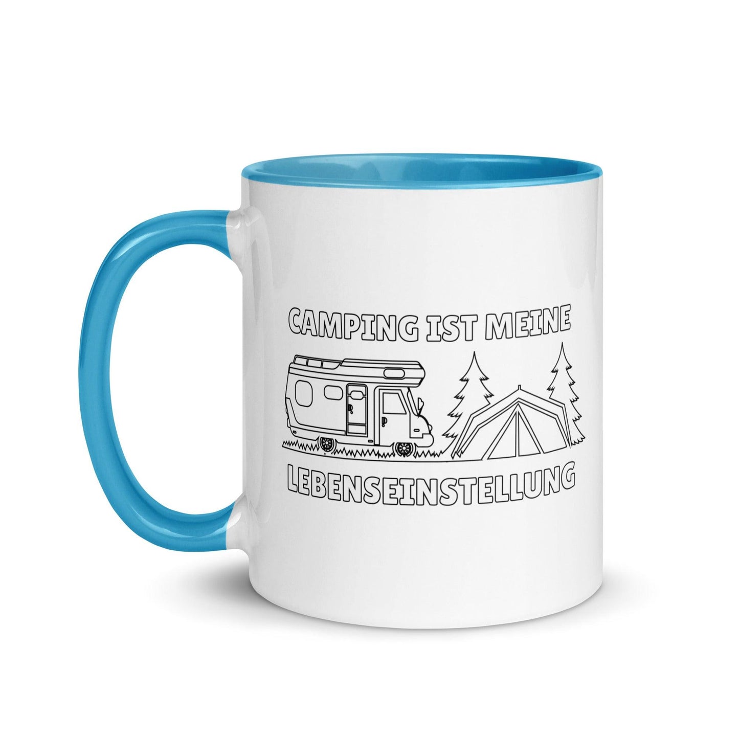 camping ist meine lebenseinstellung - tasse mit farbiger innenseite - moando-shop - tassen