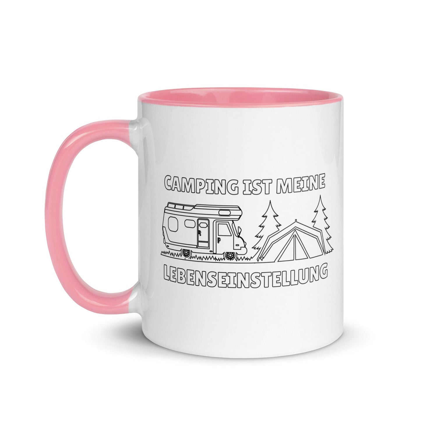 camping ist meine lebenseinstellung - tasse mit farbiger innenseite - moando-shop - tassen