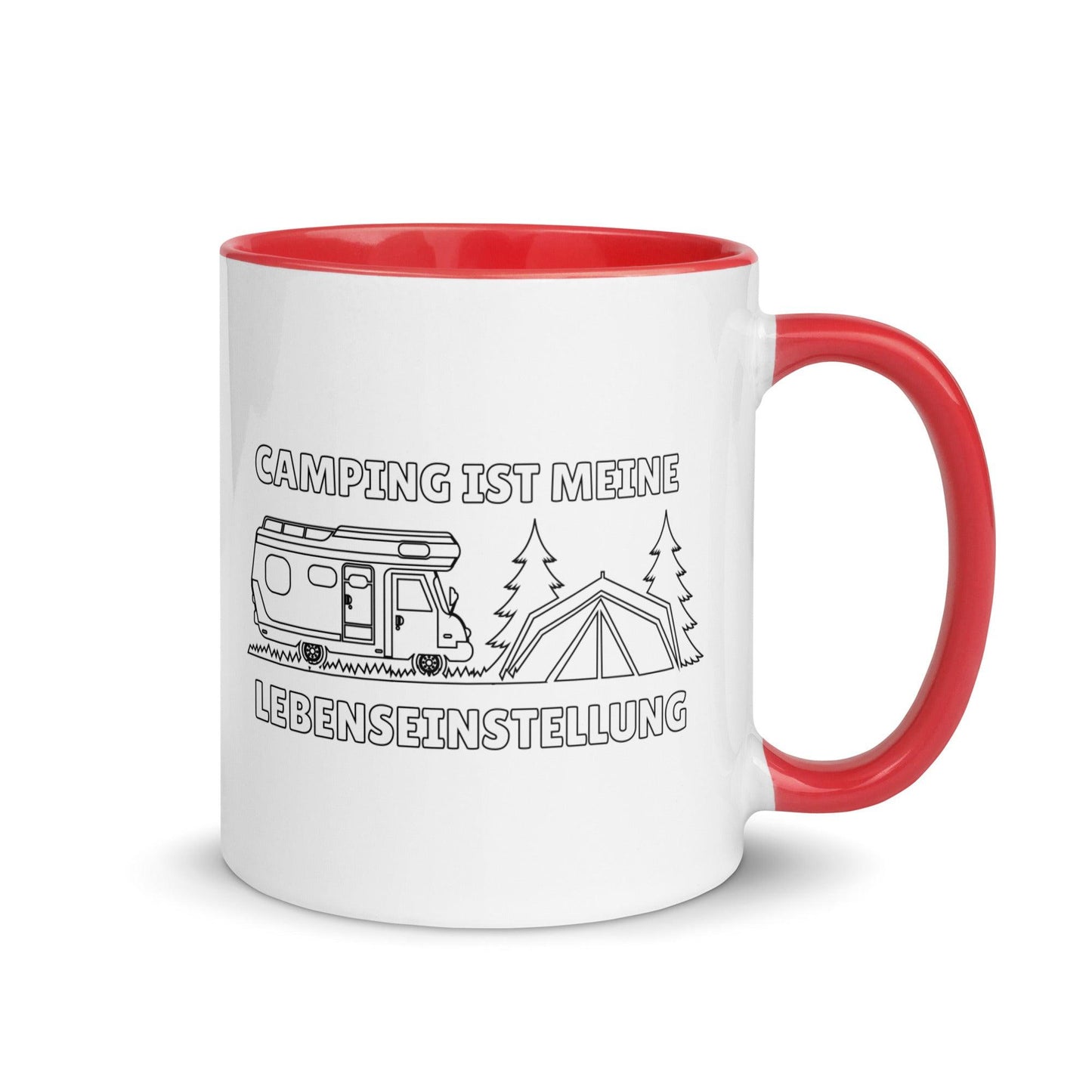 camping ist meine lebenseinstellung - tasse mit farbiger innenseite - moando-shop - tassen