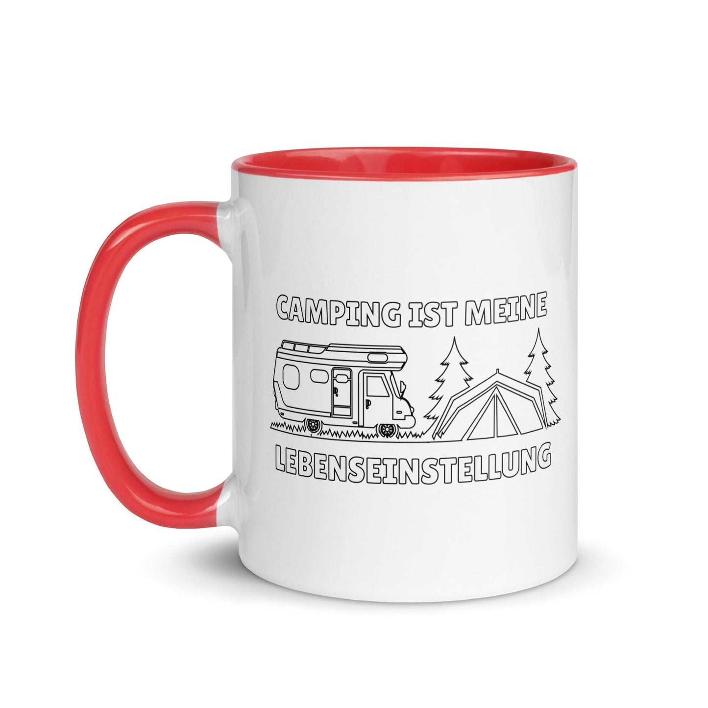 camping ist meine lebenseinstellung - tasse mit farbiger innenseite - moando-shop - tassen