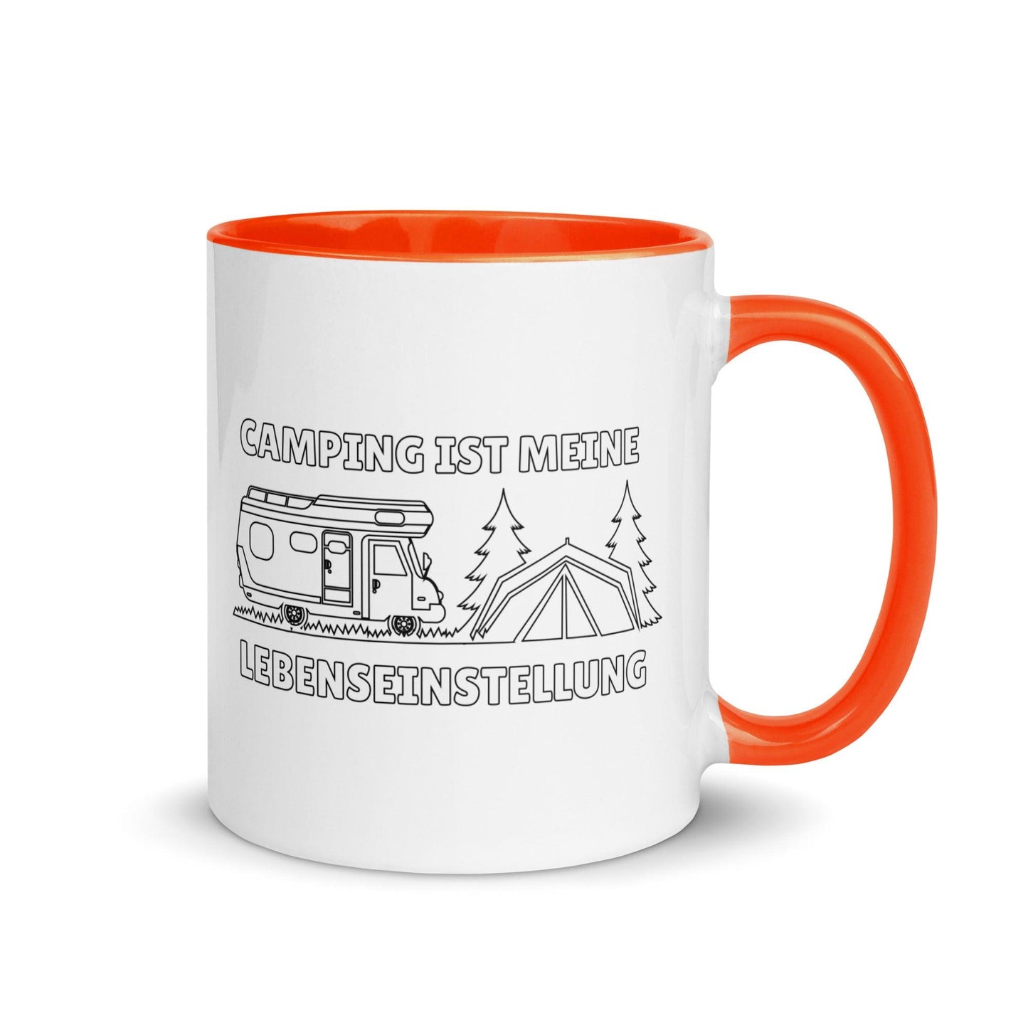 camping ist meine lebenseinstellung - tasse mit farbiger innenseite - moando-shop - tassen