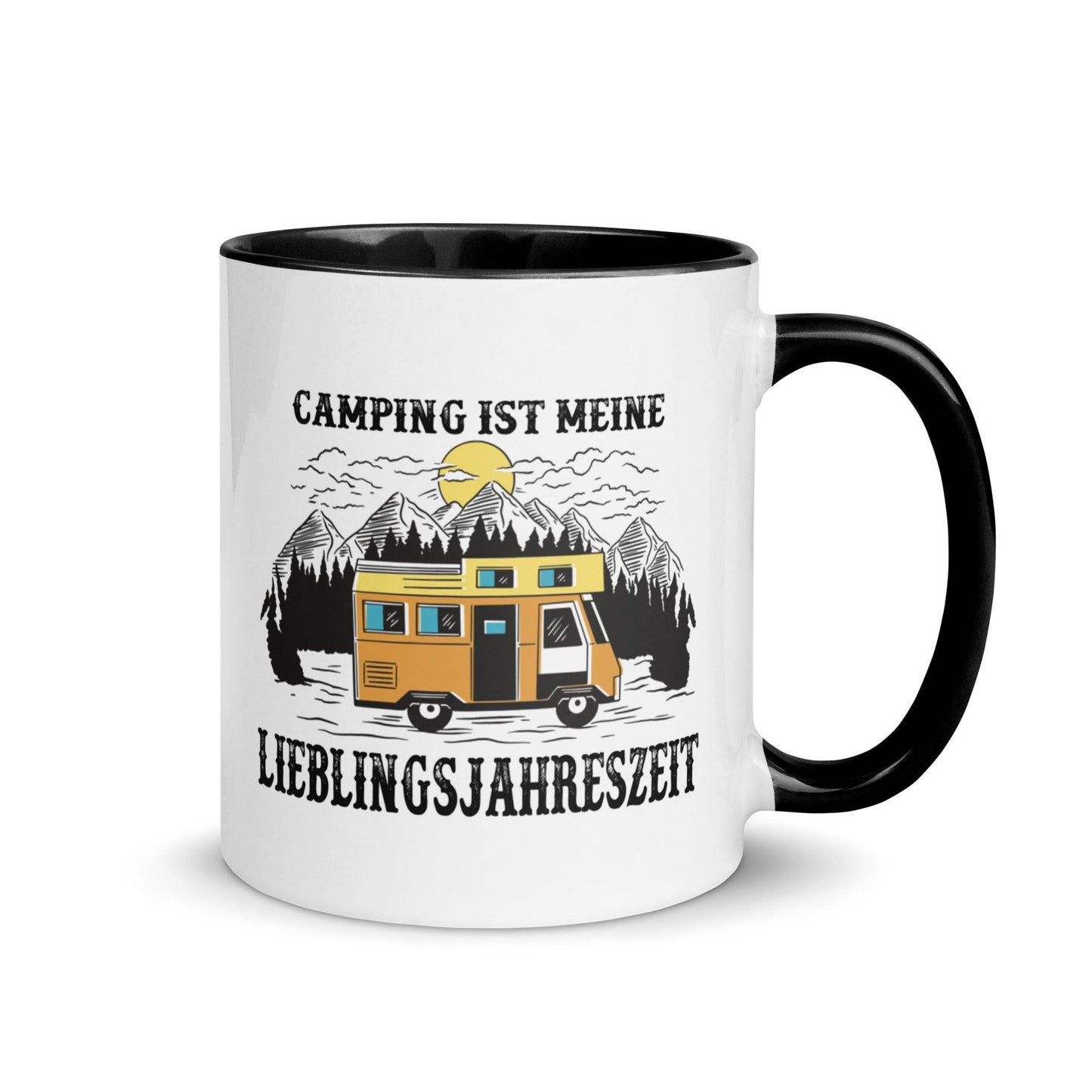 camping ist meine lieblingsjahreszeit - tasse mit farbiger innenseite - moando-shop - tassen