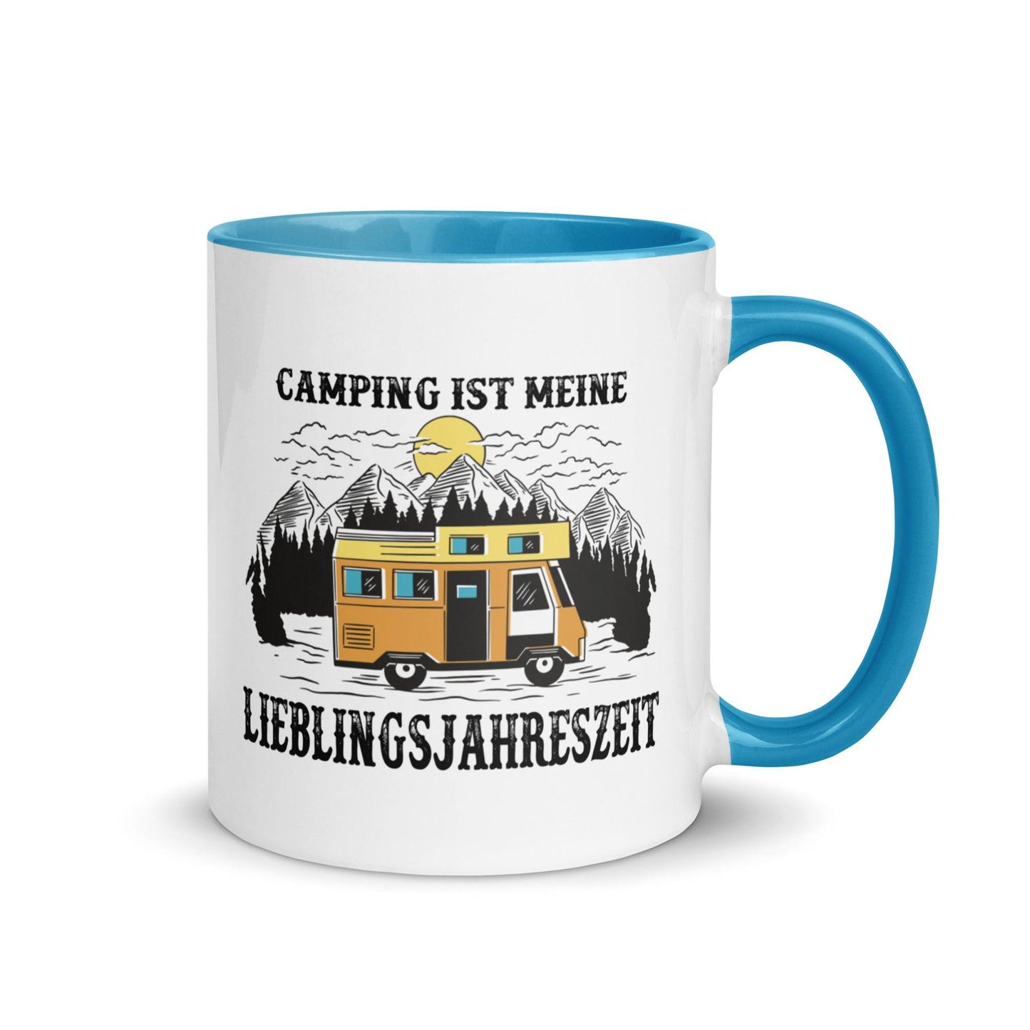 camping ist meine lieblingsjahreszeit - tasse mit farbiger innenseite - moando-shop - tassen