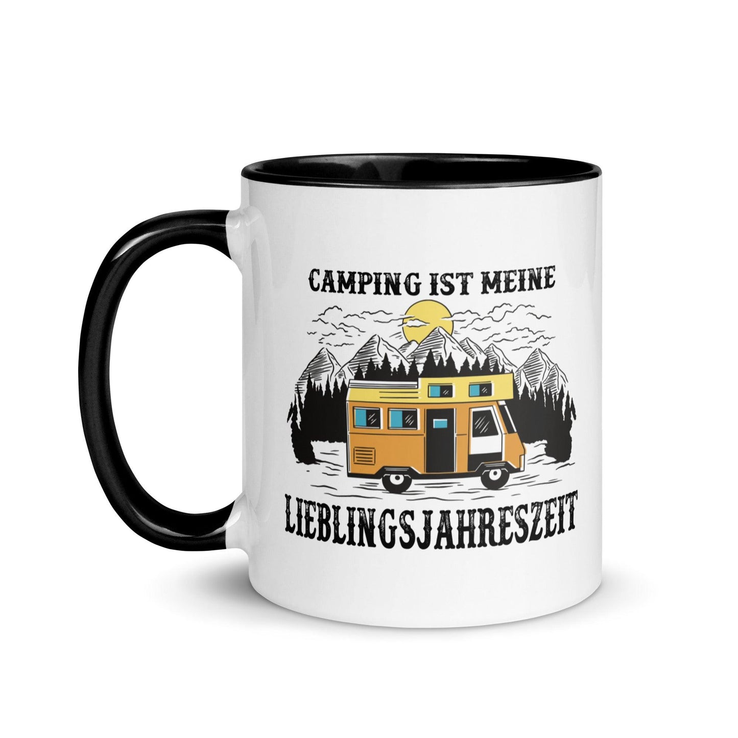 camping ist meine lieblingsjahreszeit - tasse mit farbiger innenseite - moando-shop - tassen