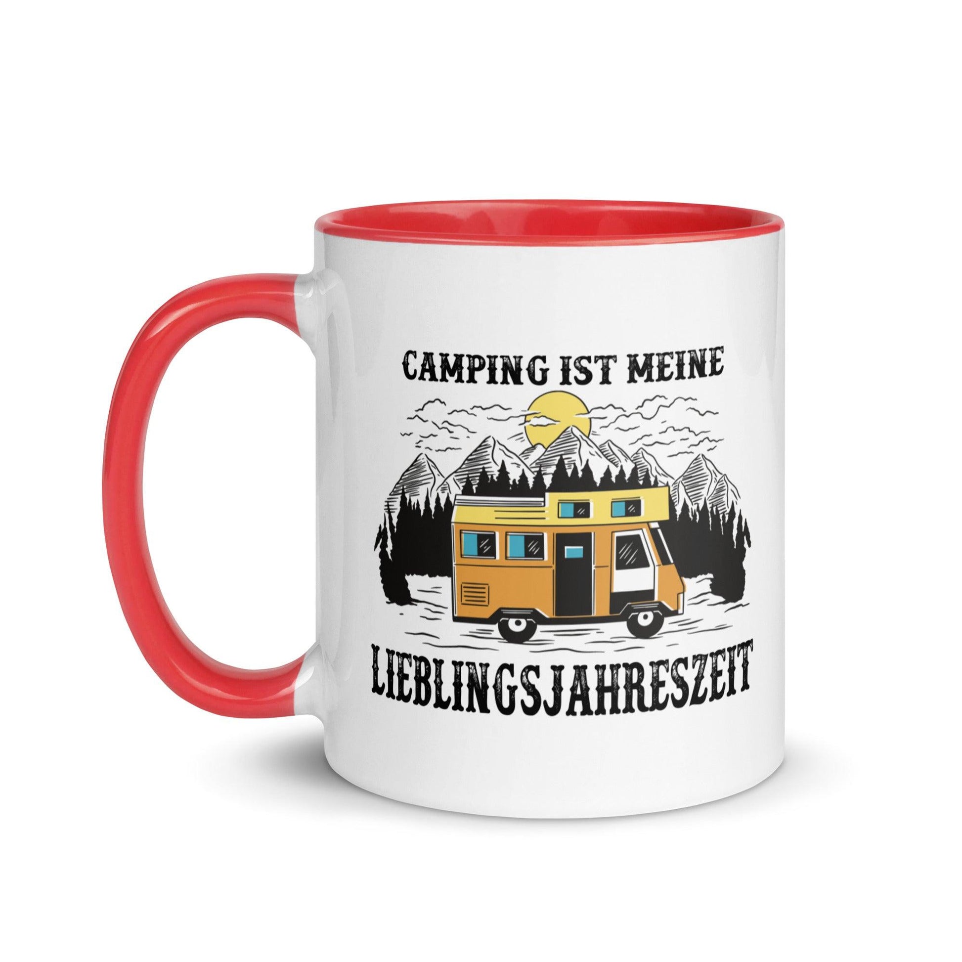 Camping ist meine Lieblingsjahreszeit - Tasse mit farbiger Innenseite - MOANDO-SHOP - Tassen