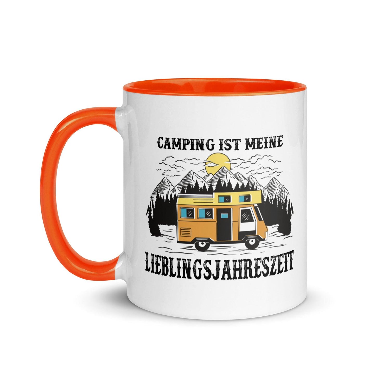 camping ist meine lieblingsjahreszeit - tasse mit farbiger innenseite - moando-shop - tassen