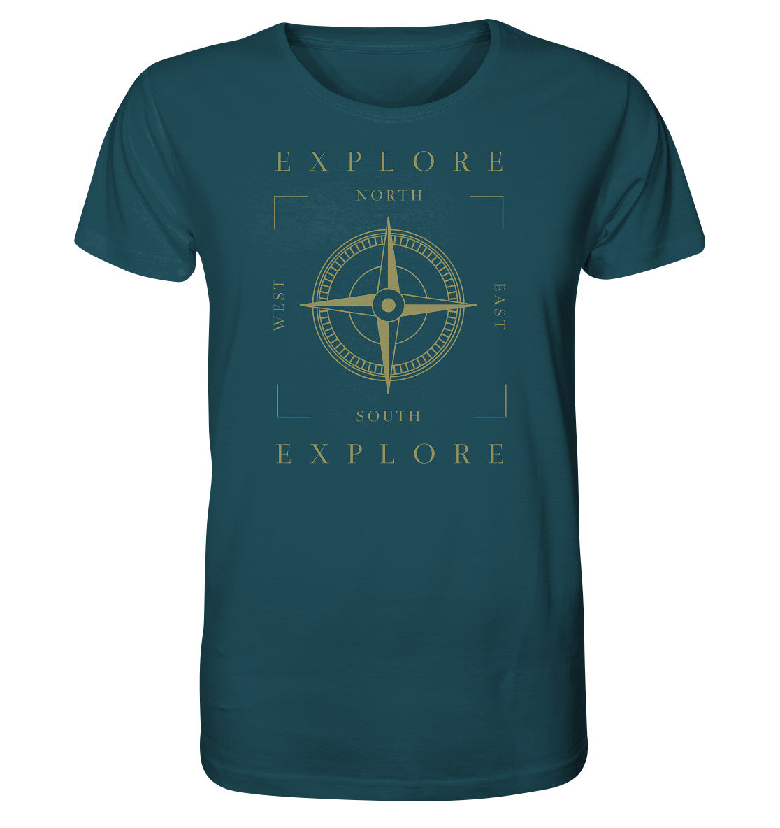 erkunde die welt - kompass - wandern - camping - organic shirt - moando-shop - unisex-shirts