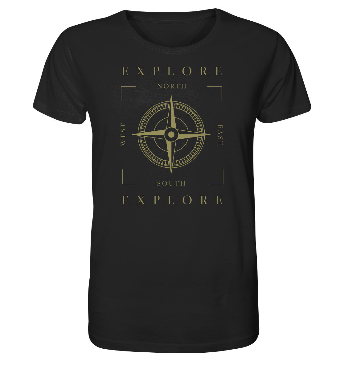 erkunde die welt - kompass - wandern - camping - organic shirt - moando-shop - unisex-shirts