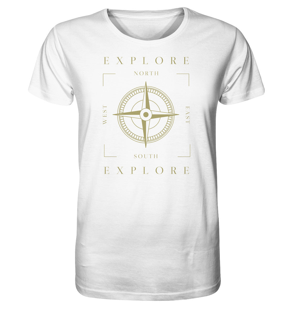 erkunde die welt - kompass - wandern - camping - organic shirt - moando-shop - unisex-shirts