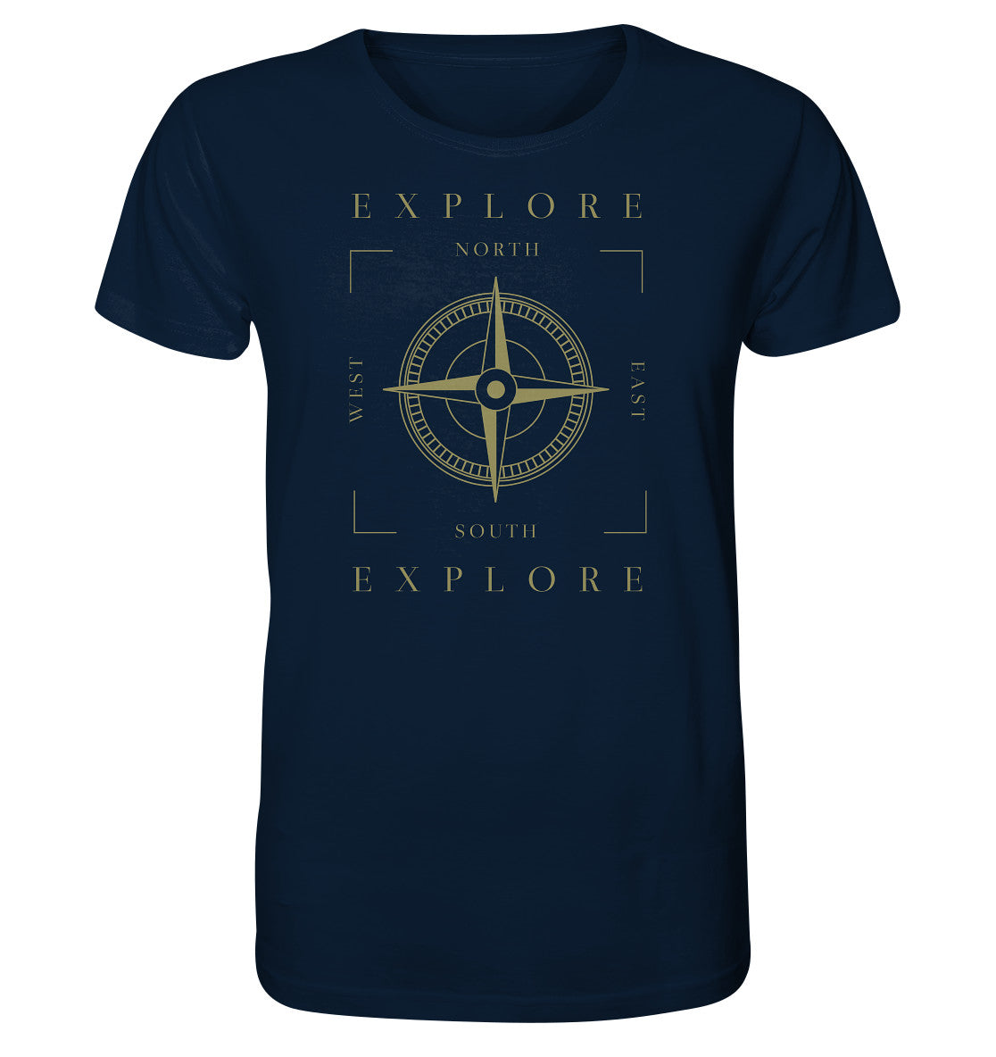 erkunde die welt - kompass - wandern - camping - organic shirt - moando-shop - unisex-shirts