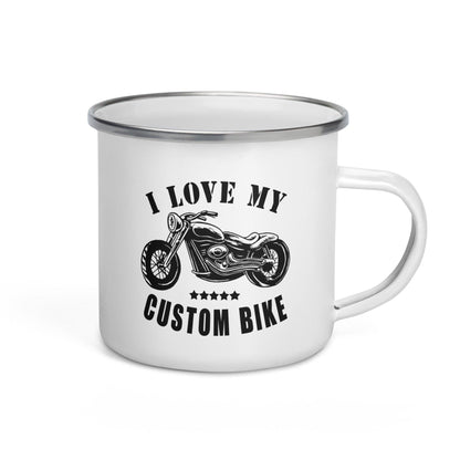 I Love My Custom Bike - Ich Liebe Mein Custom-Bike - Emailletasse - MOANDO-SHOP - Emallietassen