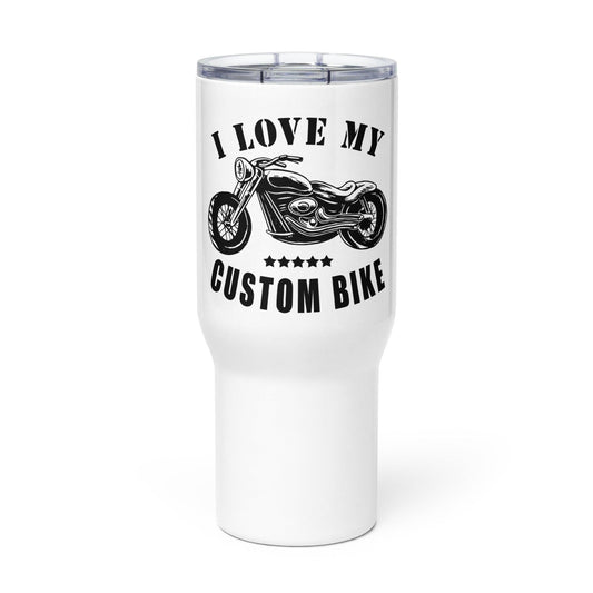 I Love My Custom Bike - Ich Liebe Mein Custom-Bike - Reisebecher mit Griff - MOANDO-SHOP - Reisebecher