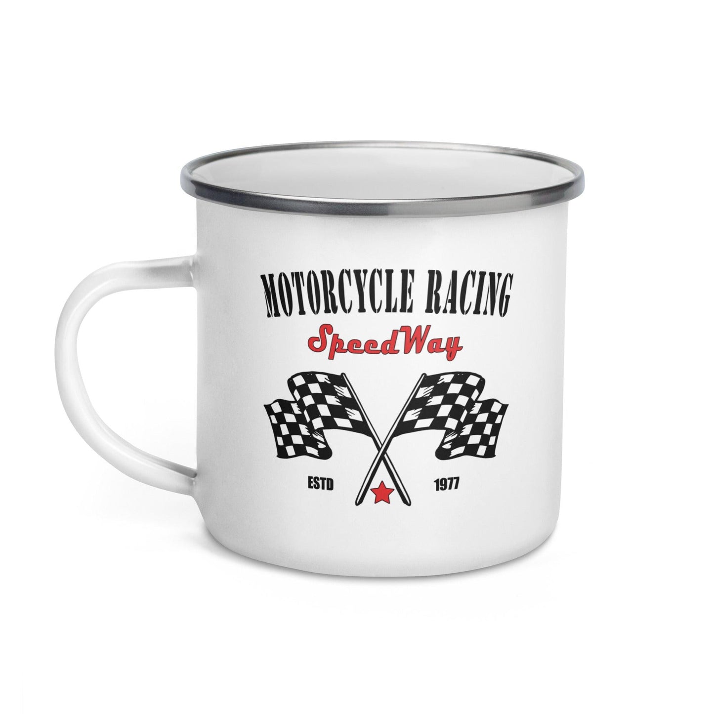 motorcycle racing - motorradrennen - emailletasse - moando-shop - emallietassen