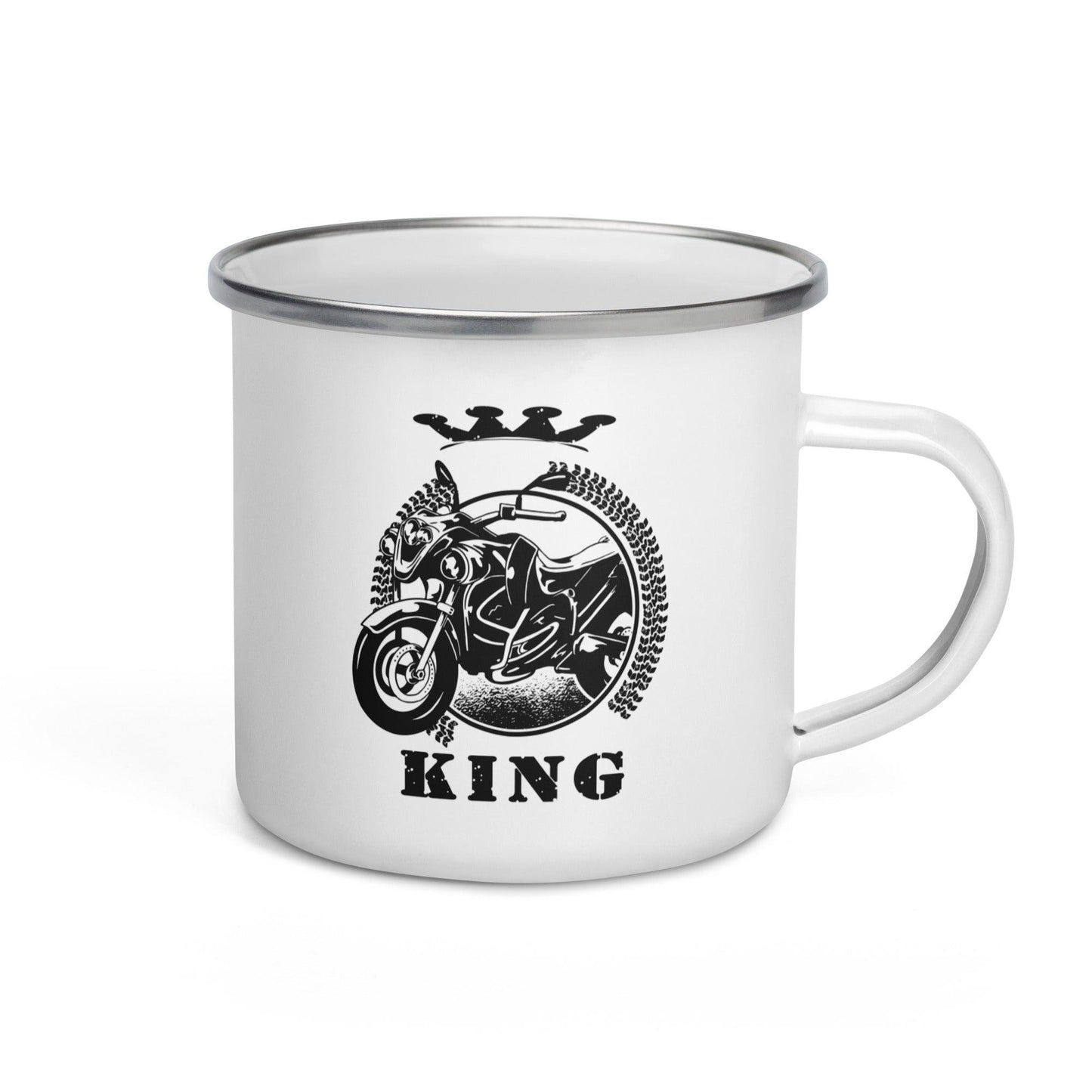 motorrad king - sei stolz auf dich und dein bike - emailletasse - moando-shop - emallietassen