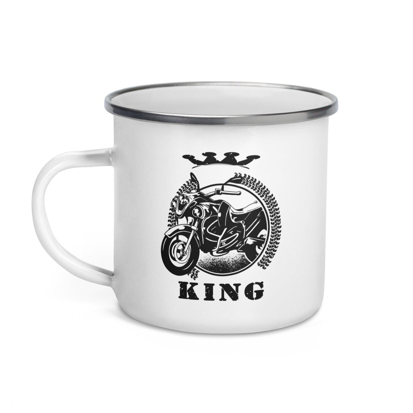 motorrad king - sei stolz auf dich und dein bike - emailletasse - moando-shop - emallietassen