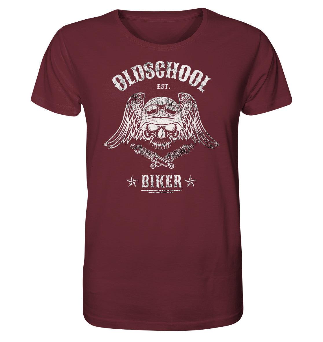 oldschool biker - motorradfahrer der alten schule - organic shirt - moando-shop - unisex-shirts