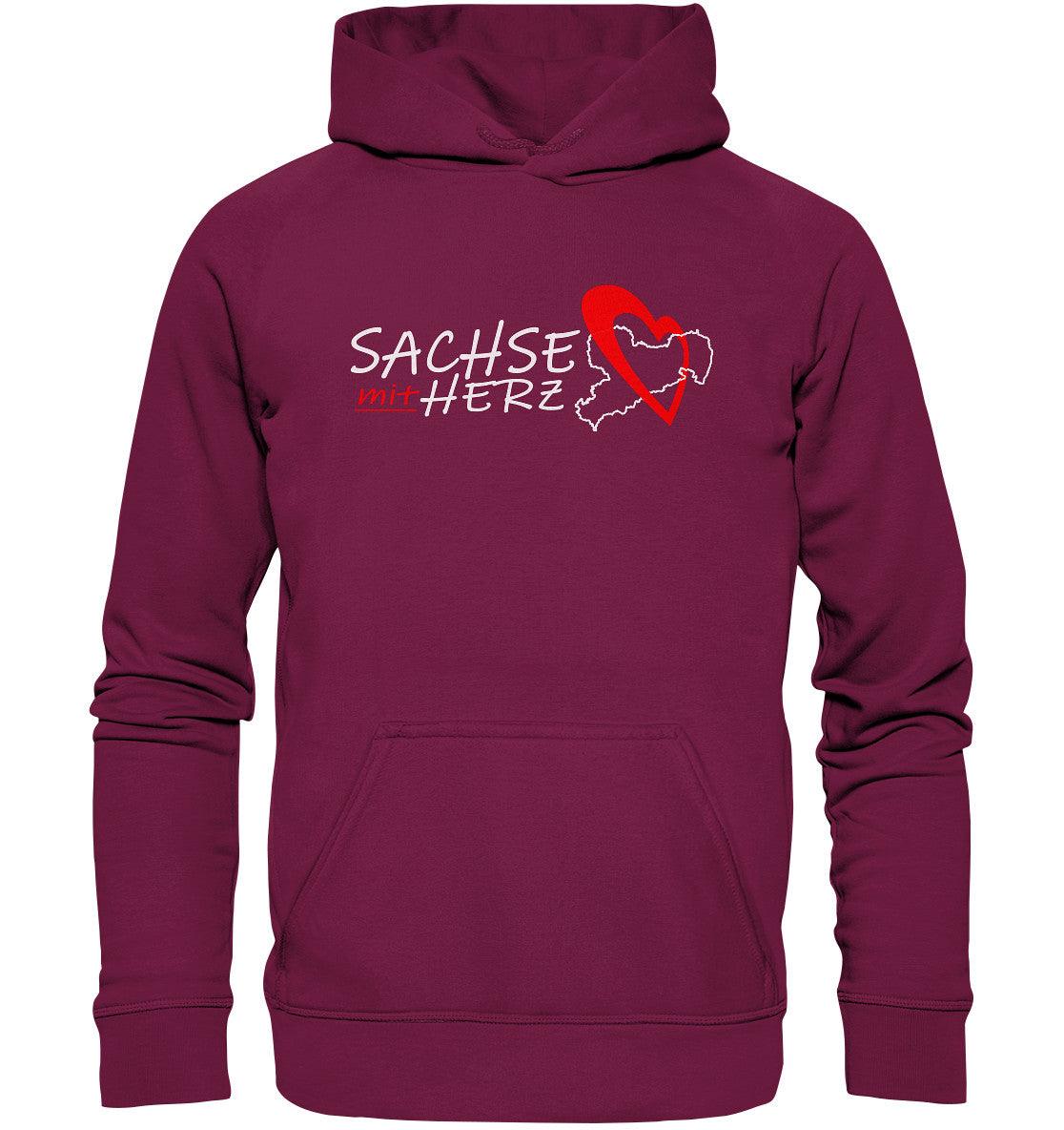 sachse mit herz - sachsen - basic unisex hoodie - moando-shop - hoodies