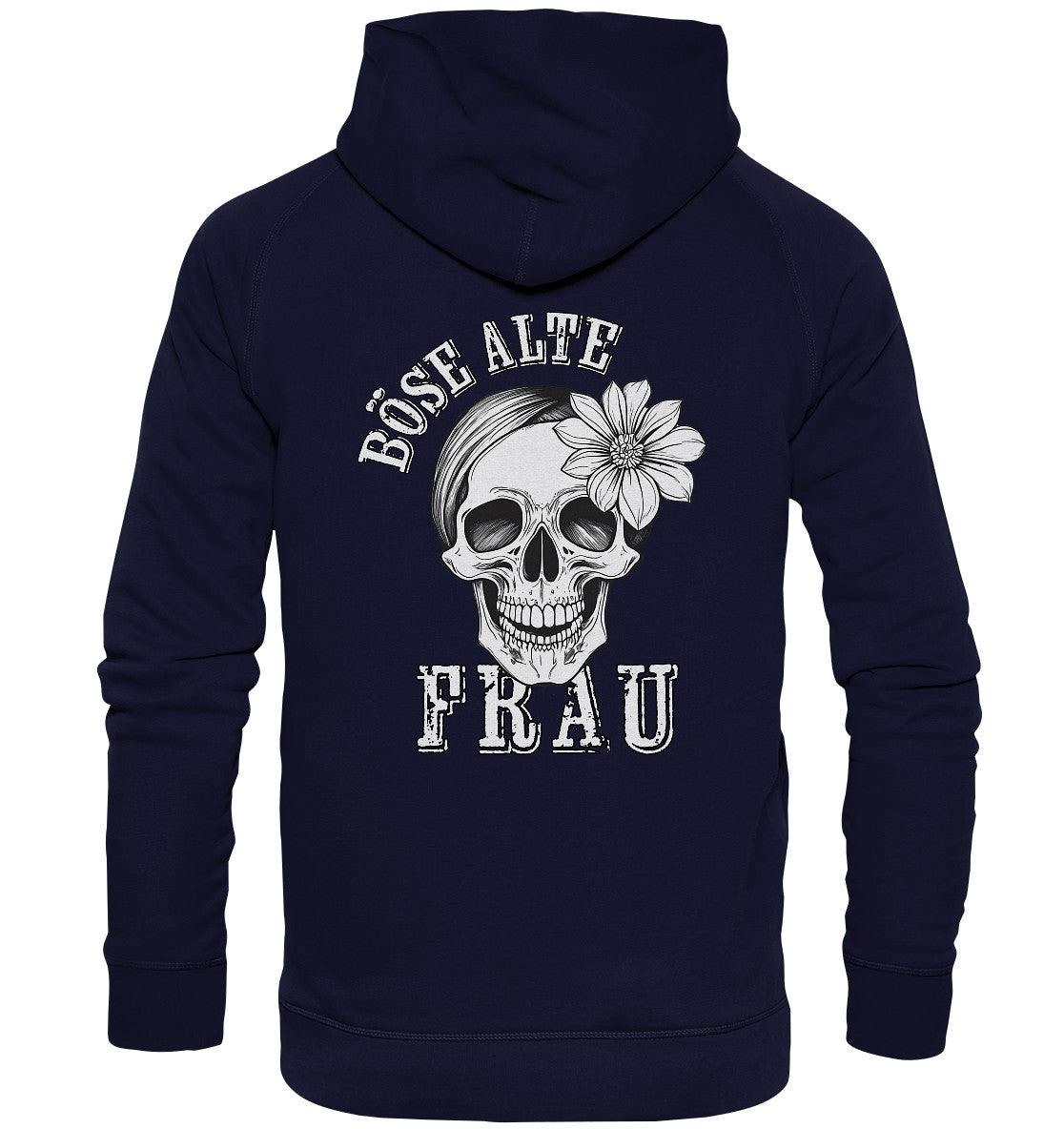 böse alte frau - rückendruck - basic unisex hoodie clothing tops clothing tops basic unisex hoodie,motorrad