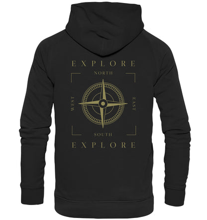 Erkunde die Welt - Kompass - wandern - camping - Basic Unisex Hoodie