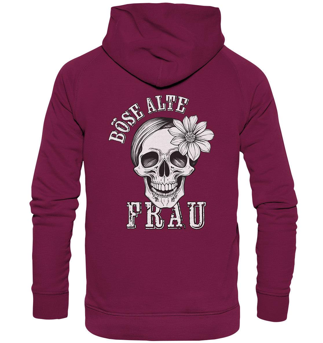 böse alte frau - rückendruck - basic unisex hoodie clothing tops clothing tops basic unisex hoodie,motorrad