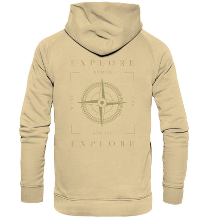 Erkunde die Welt - Kompass - wandern - camping - Basic Unisex Hoodie