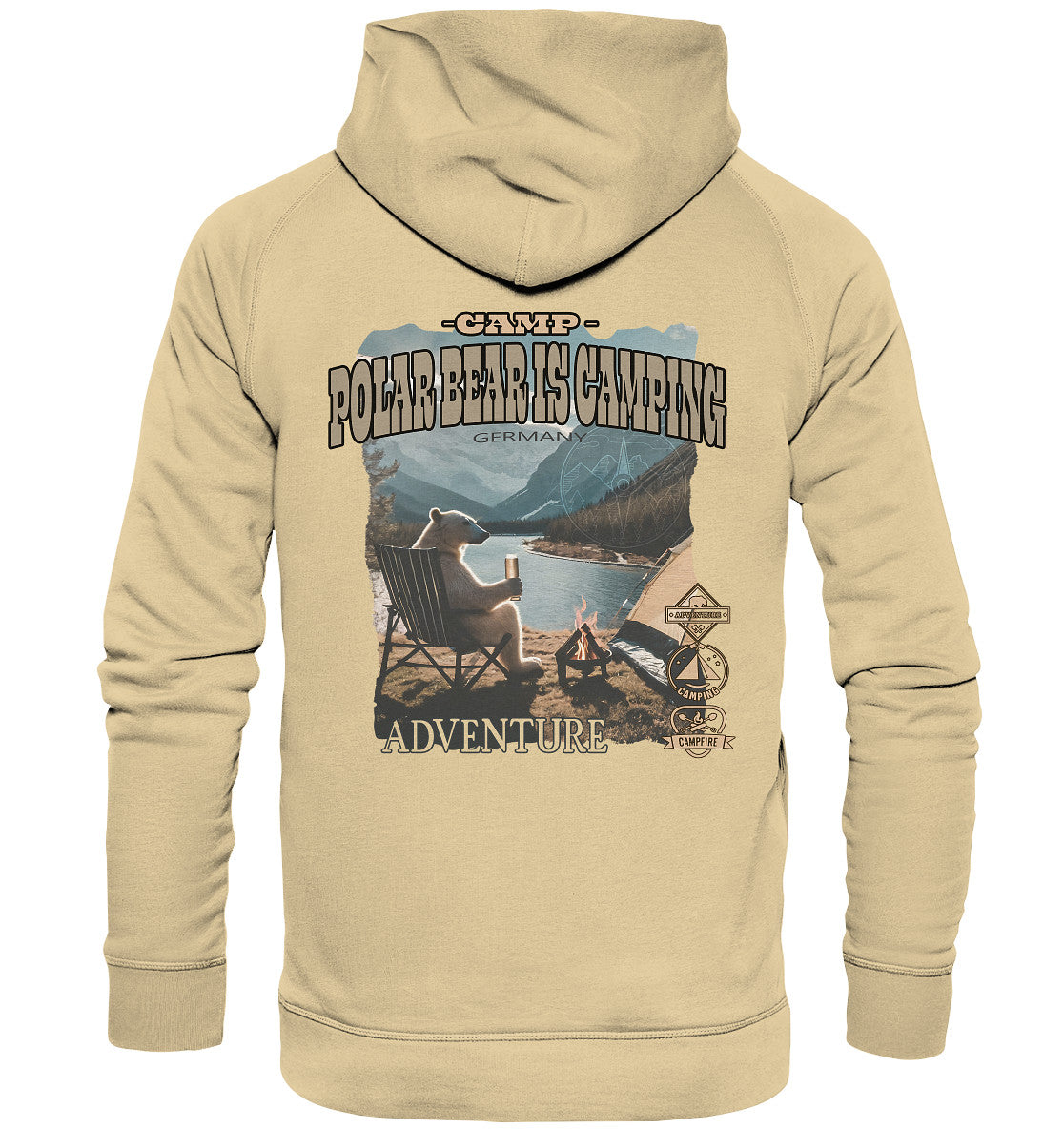 eisbär ist campen - polar bear is camping - basic unisex hoodie