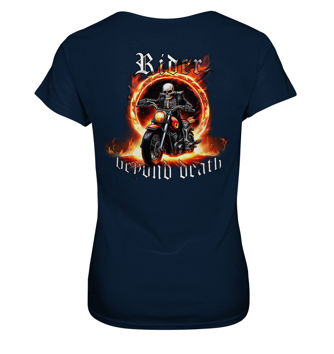 rider beyond death - fahrer (reiter) über den tod hinaus - rückendruck - ladies premium shirt clothing tops clothing tops ladies premium shirt,motorrad