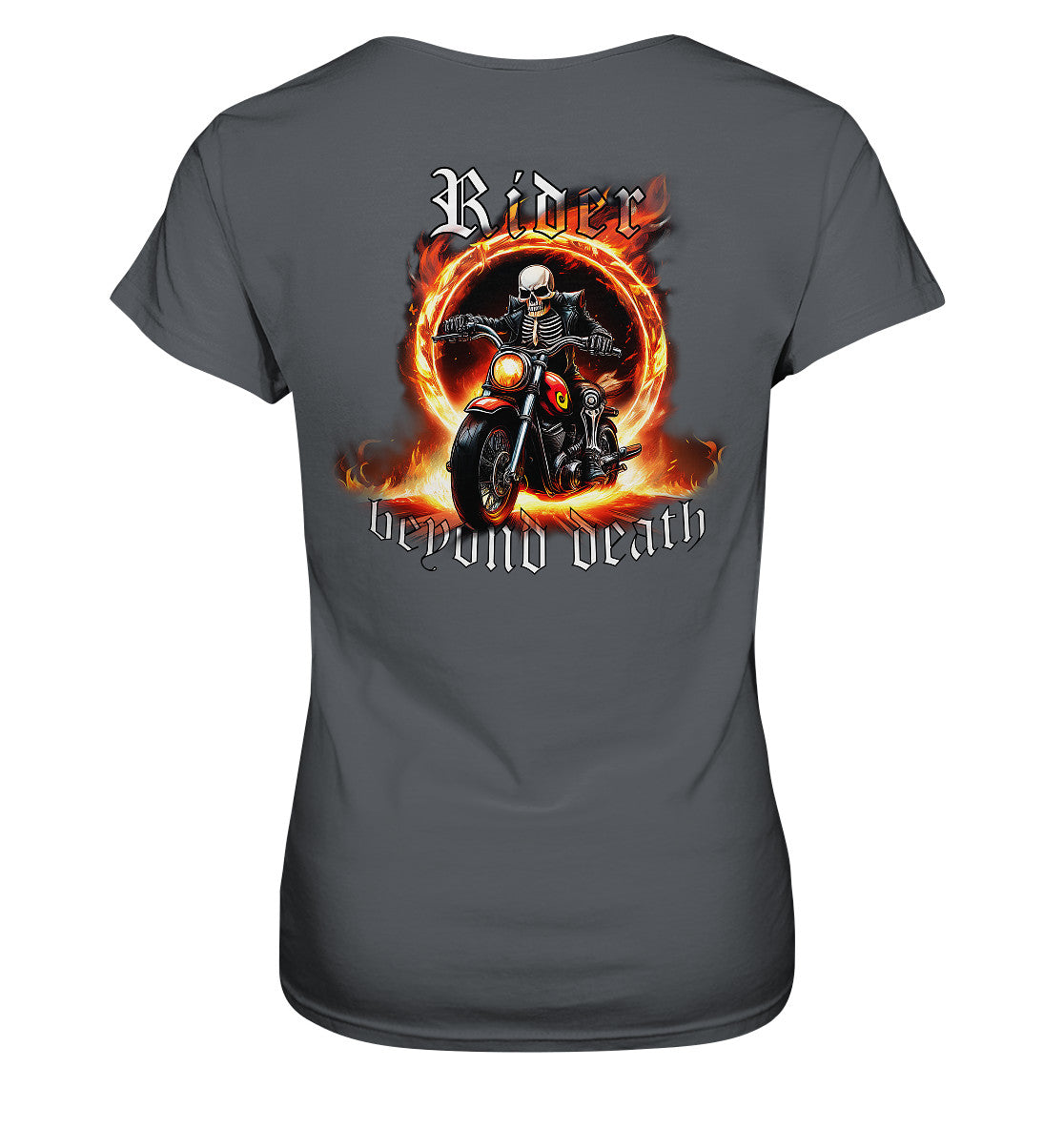 rider beyond death - fahrer (reiter) über den tod hinaus - rückendruck - ladies premium shirt clothing tops clothing tops ladies premium shirt,motorrad