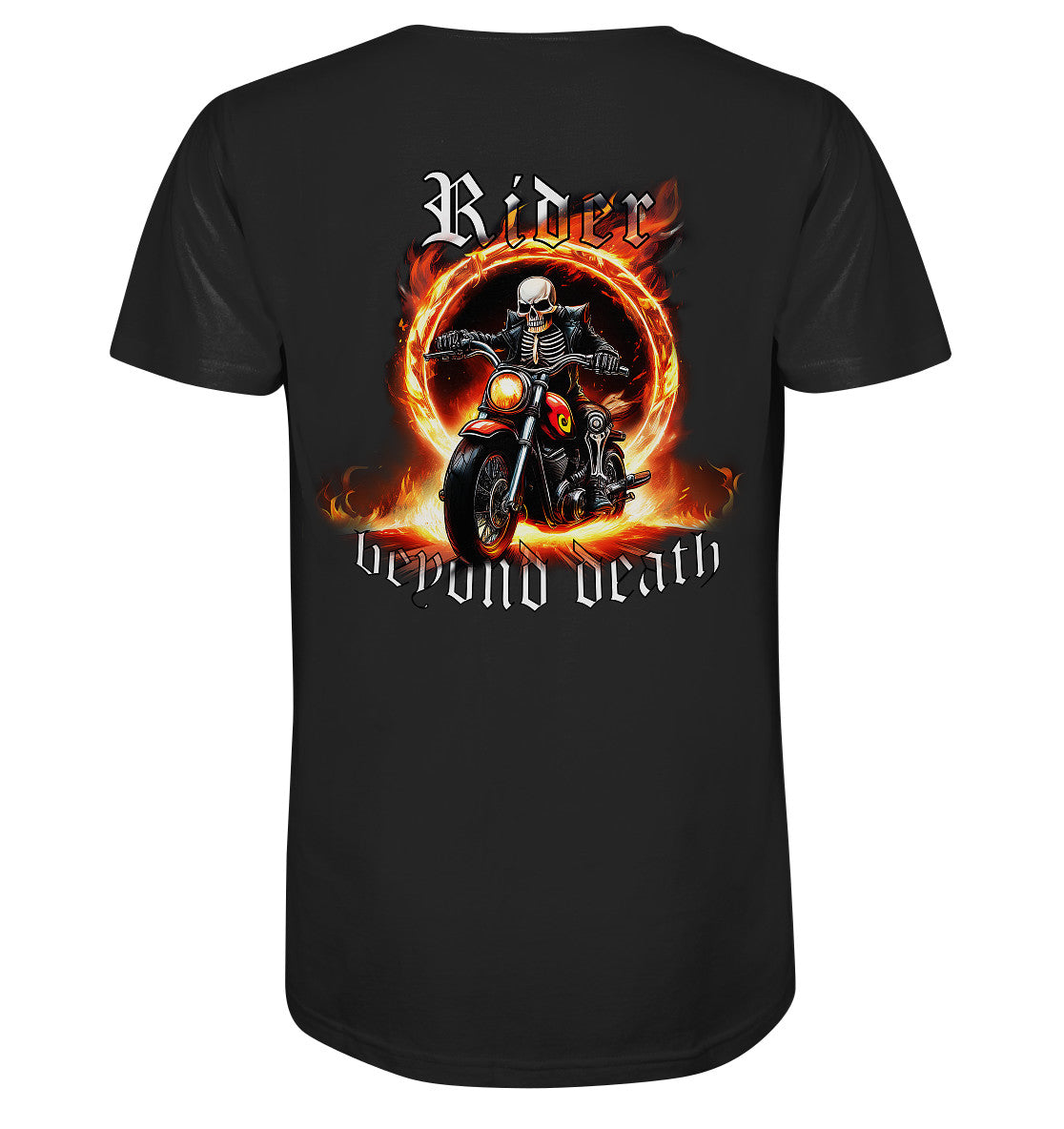 rider beyond death - fahrer (reiter) über den tod hinaus - mit rückendruck - organic shirt