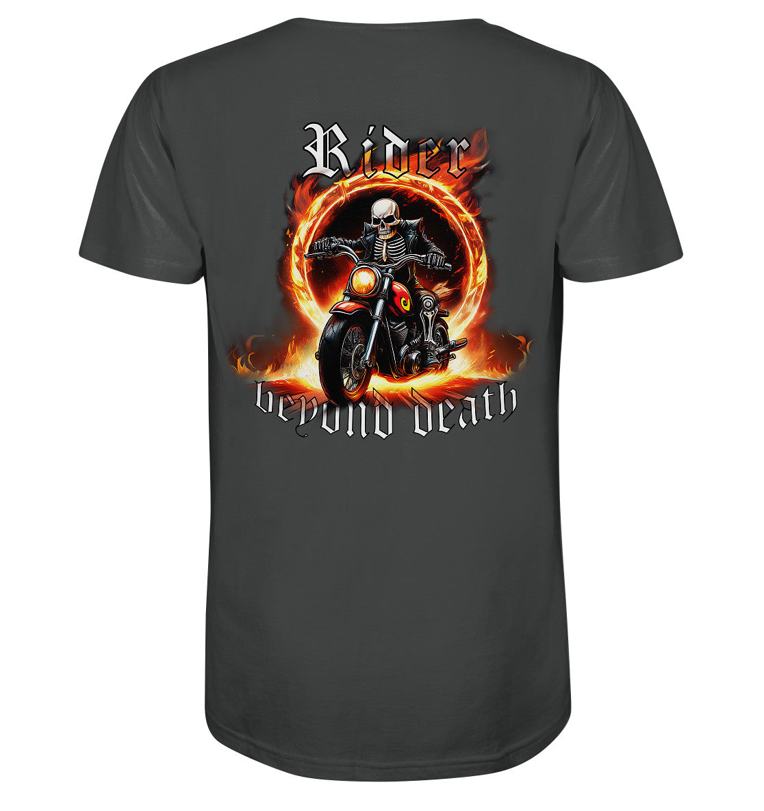 rider beyond death - fahrer (reiter) über den tod hinaus - mit rückendruck - organic shirt