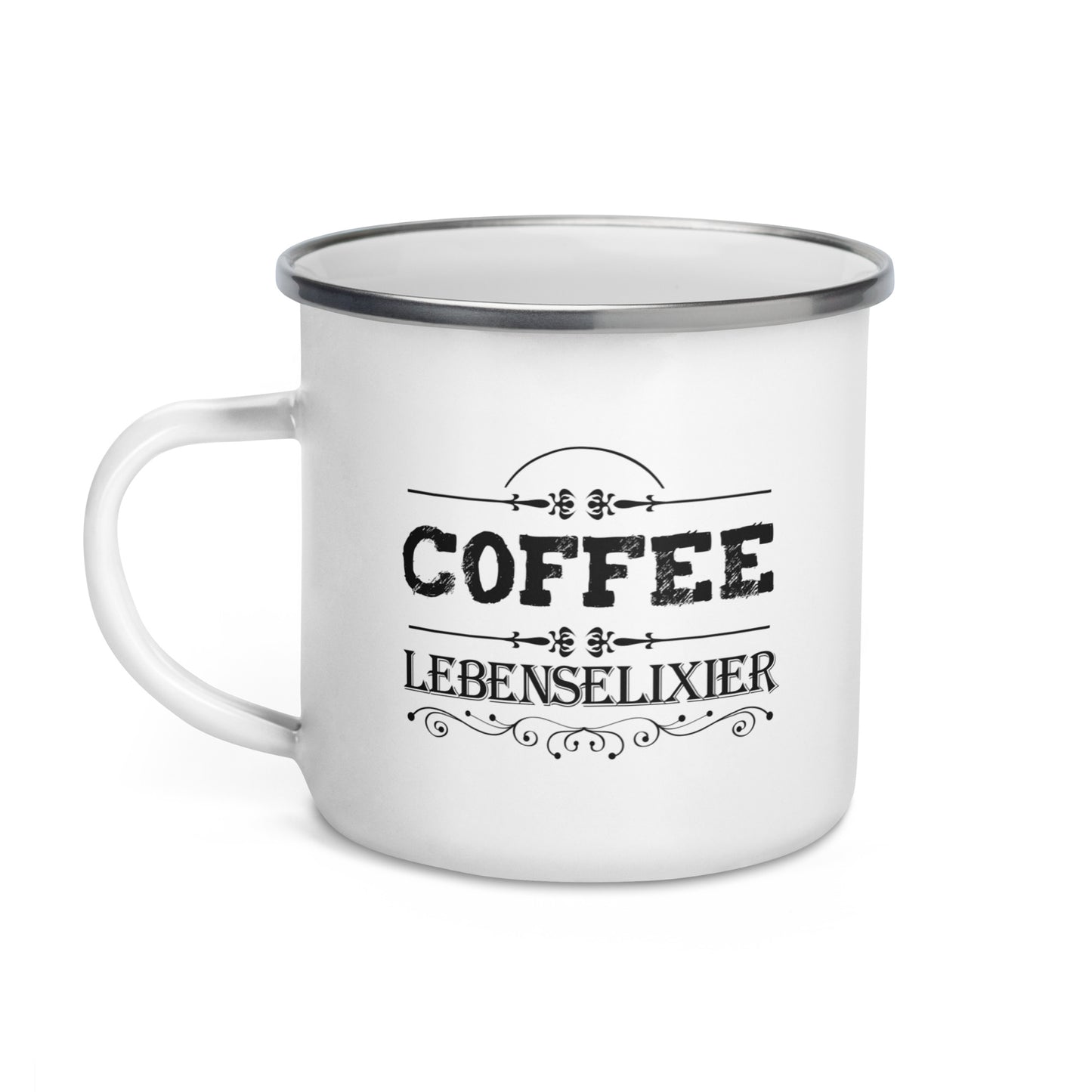 coffee (kaffee) lebenselixier - emailletasse