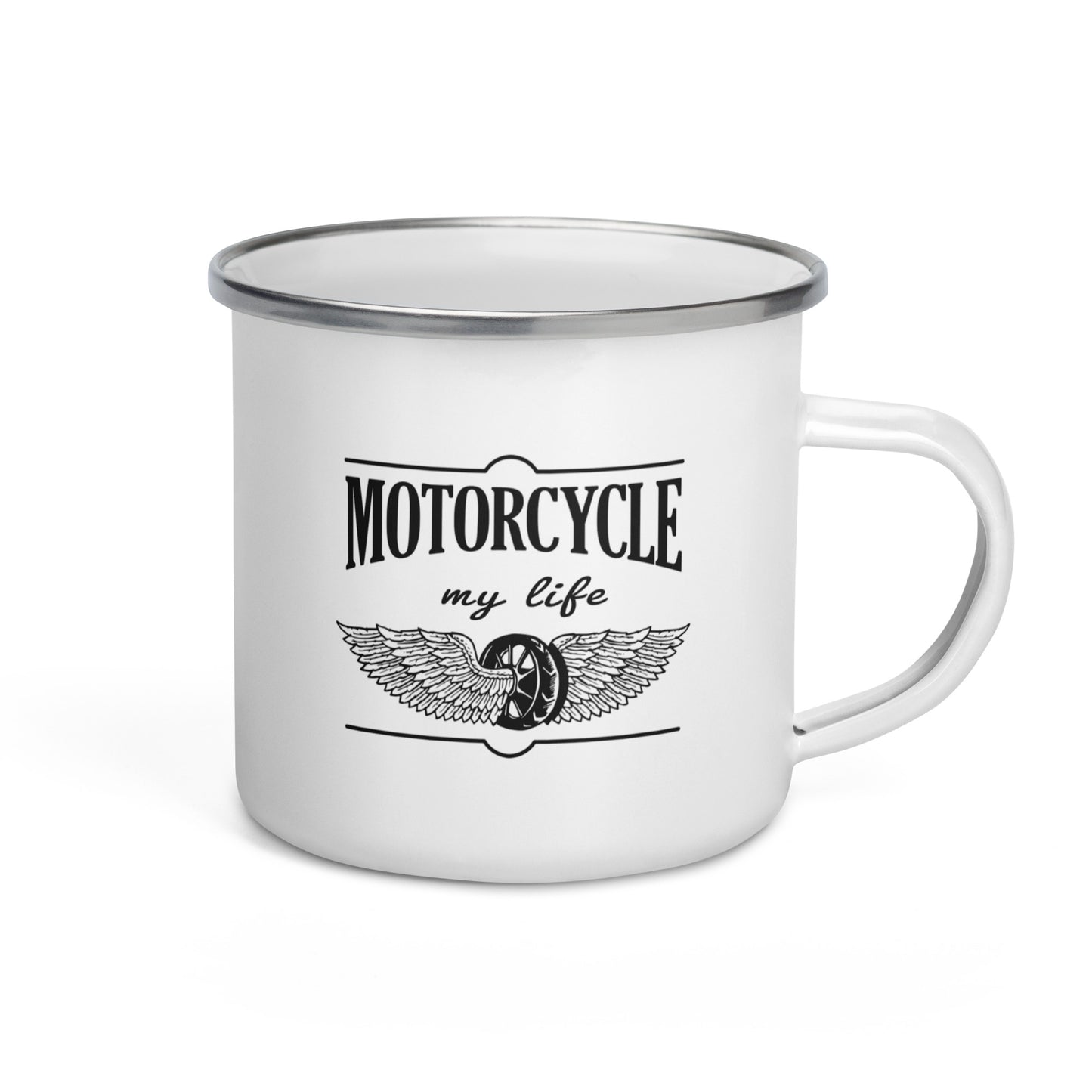 motorcycle, my life - motorrad, mein leben - emallietasse