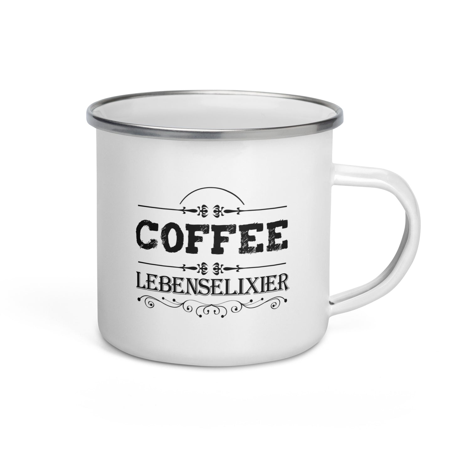 coffee (kaffee) lebenselixier - emailletasse