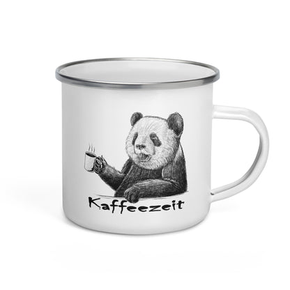 Kaffeezeit - Pandabär - Emailletasse