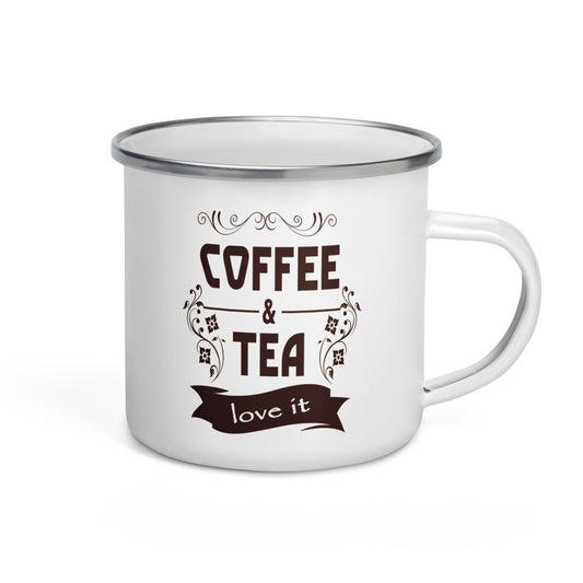 Coffee & Tea - Love It - Kaffee Und Tee - Liebe Es - Emailletasse