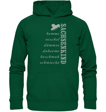 Sachsenkind - sächsische Worte - Sachsen - Dialekt - Basic Unisex Hoodie