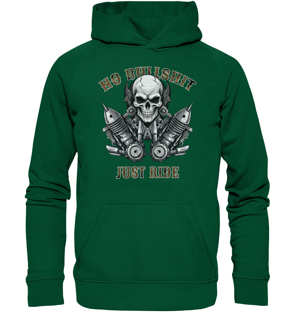 no bullshit, just ride - kein blödsinn, fahr einfach - basic unisex hoodie