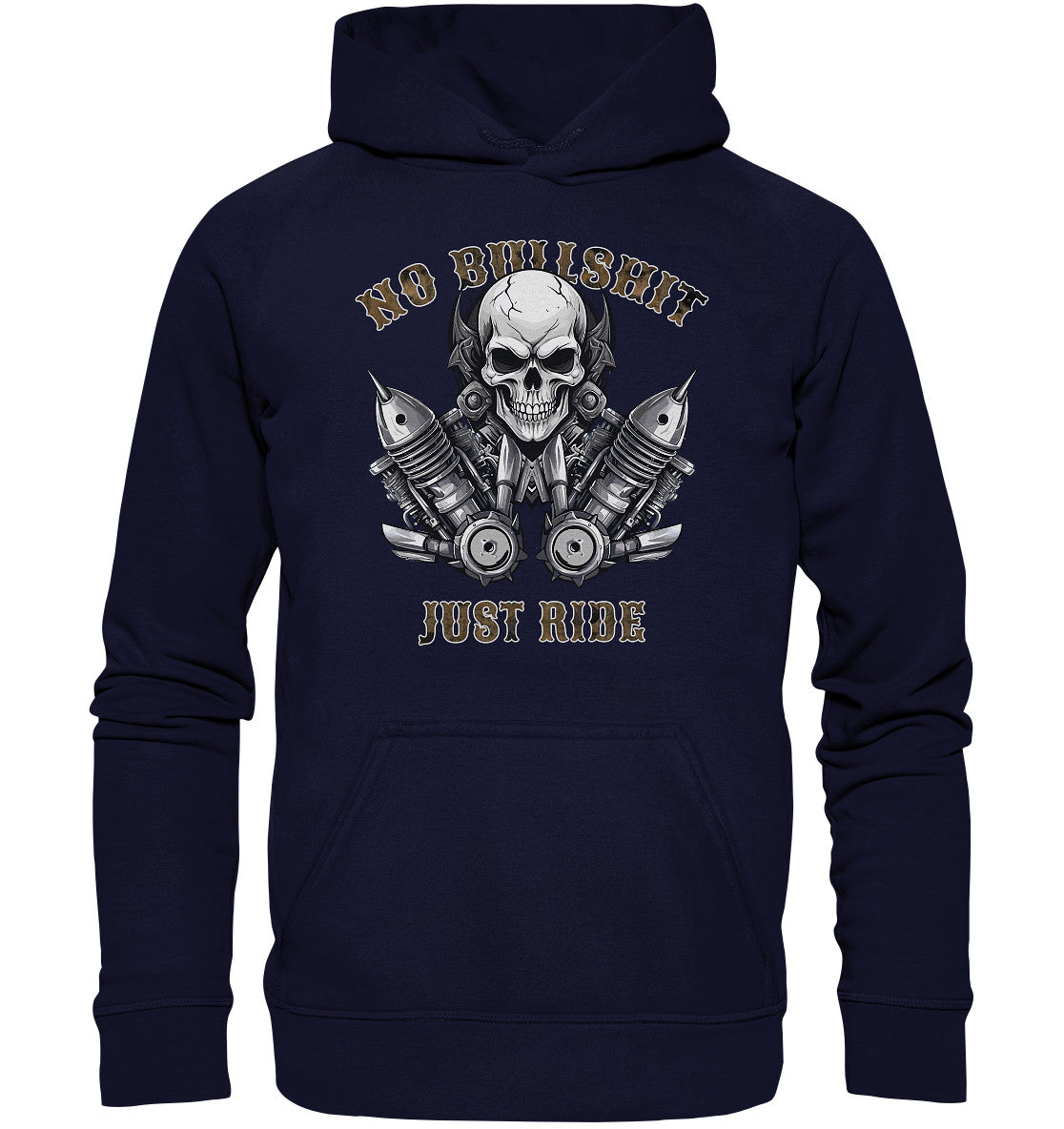 no bullshit, just ride - kein blödsinn, fahr einfach - basic unisex hoodie