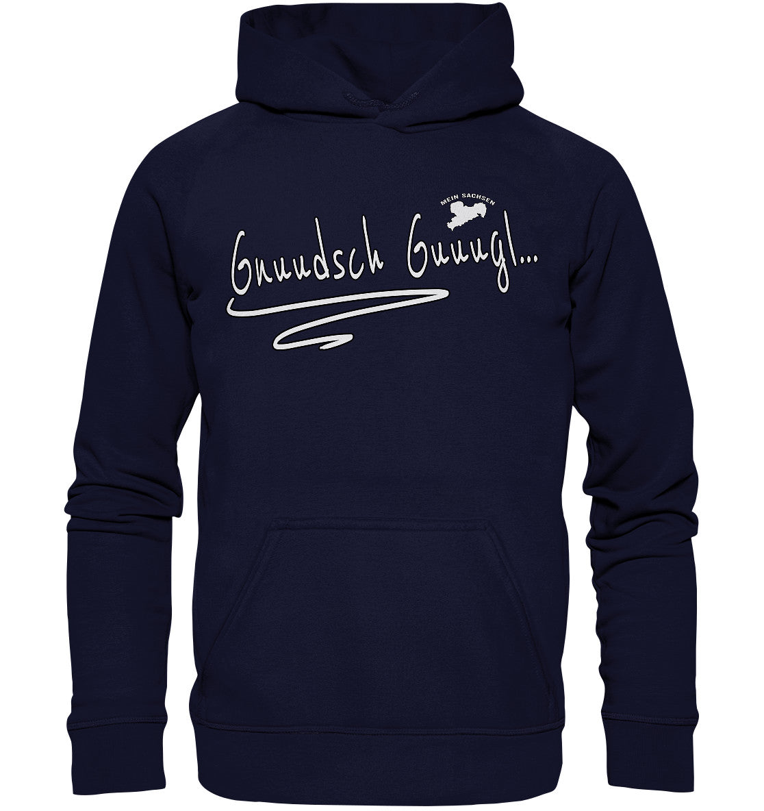 gnuudsch guuugl - knutschkugel - sächsisch - spruch - basic unisex hoodie