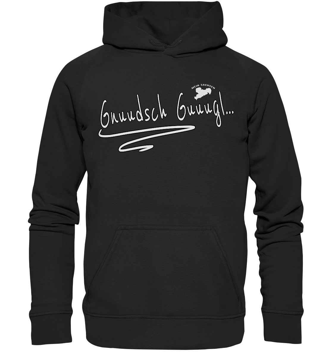 gnuudsch guuugl - knutschkugel - sächsisch - spruch - basic unisex hoodie