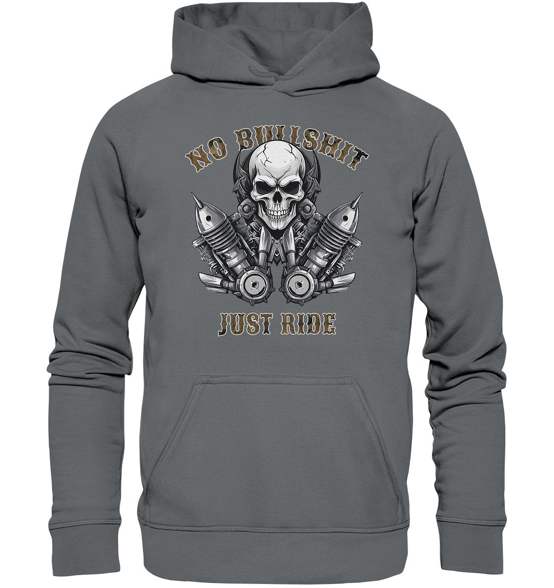 no bullshit, just ride - kein blödsinn, fahr einfach - basic unisex hoodie