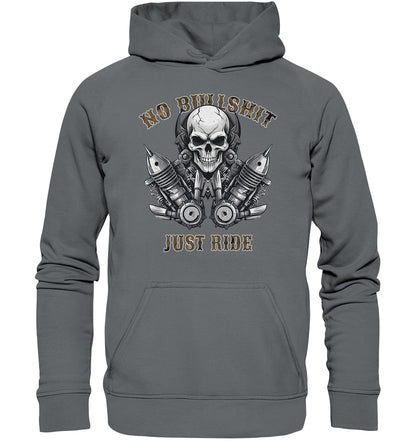 no bullshit, just ride - kein Blödsinn, fahr einfach - Basic Unisex Hoodie