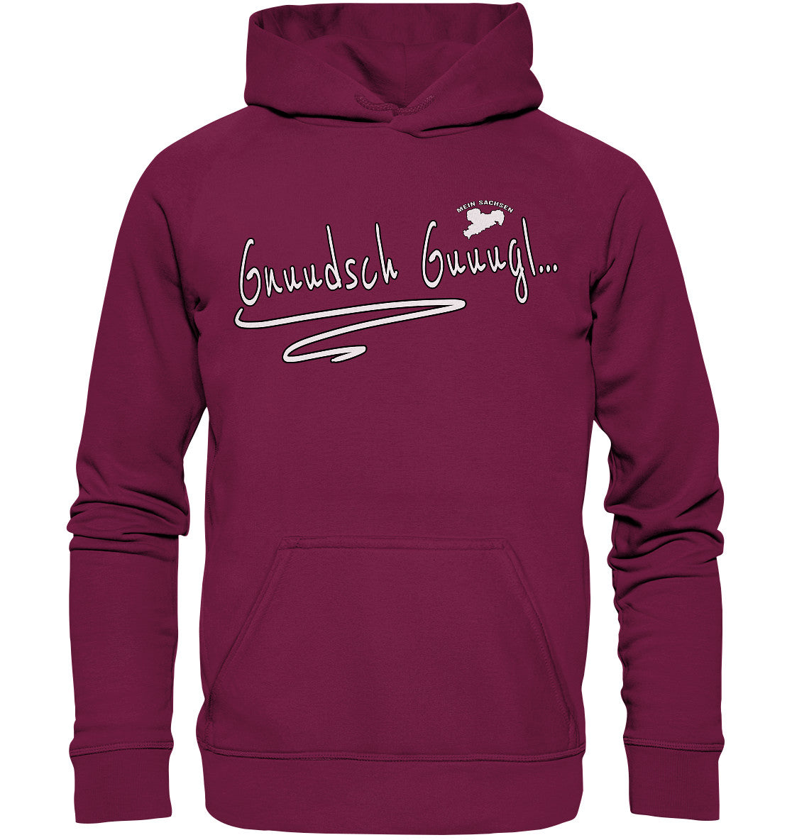 gnuudsch guuugl - knutschkugel - sächsisch - spruch - basic unisex hoodie