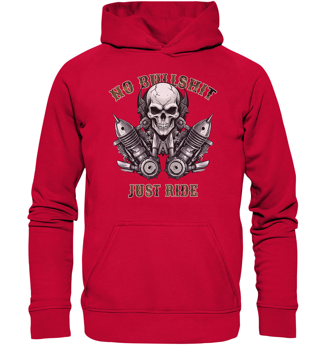 no bullshit, just ride - kein blödsinn, fahr einfach - basic unisex hoodie